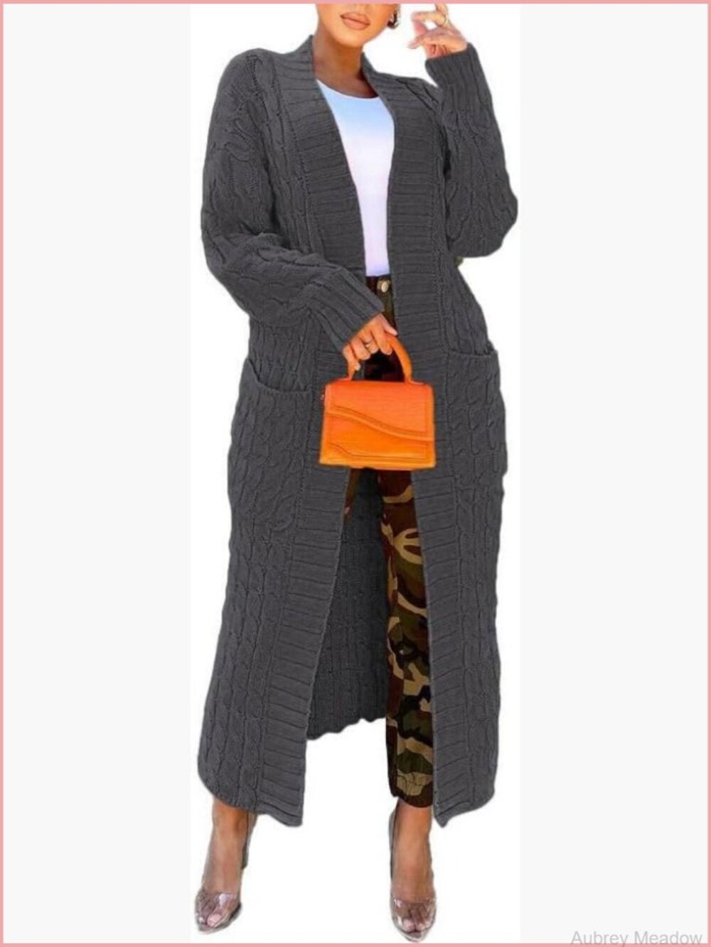 Cardigan Sweaters for Women Long Sleeve Open Front Floor Length Knit